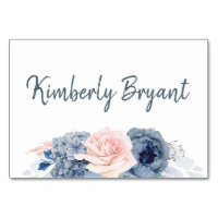 Einzelne Gästennamen Blue Table Cards