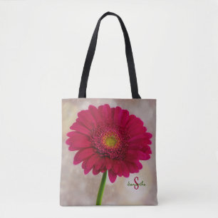 Einzelne Hot-Pink-Gerbera-Tragetasche
