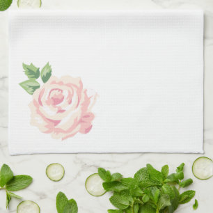 Einzelne rosa Vintage-Rose Handtuch