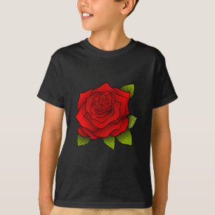 Einzelne rote Rose T-Shirt