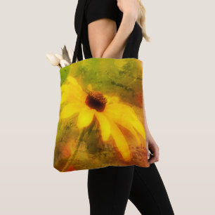 Einzelne Schwarze Rudbeckie Kunst Distressed