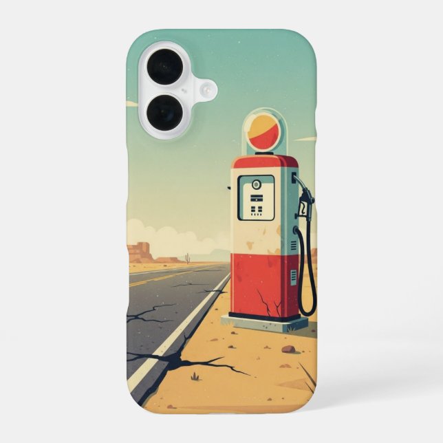 Einzelne Zapfsäule iPhone 16 Hülle (Rückseite)