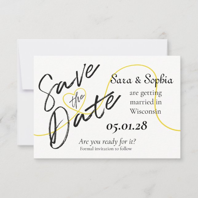 Einzelner Goldfaden Save the Date (Vorderseite)
