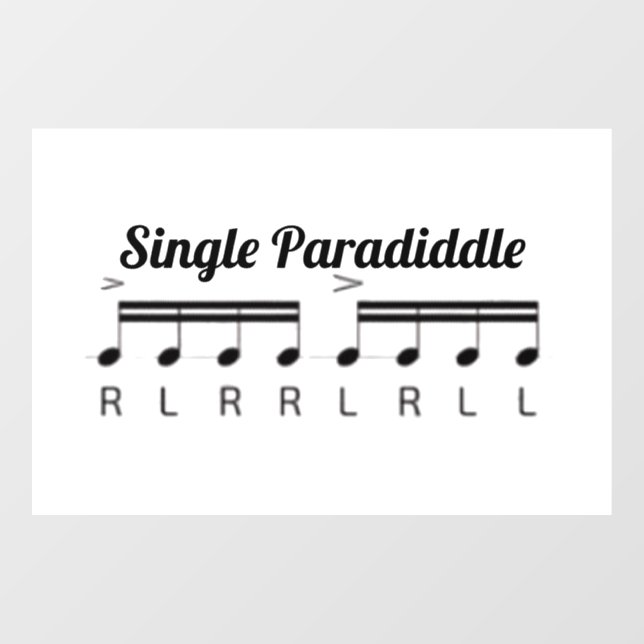 einzelner Paradiddle Fensteraufkleber (Blatt)