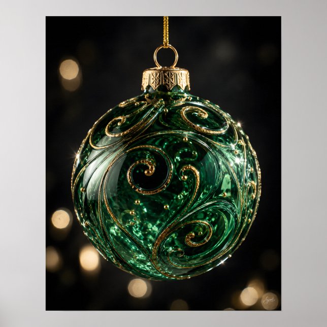 Einzelnes Weihnachtsbaum-Schmuckstudio Glamour Mak Poster (Vorne)