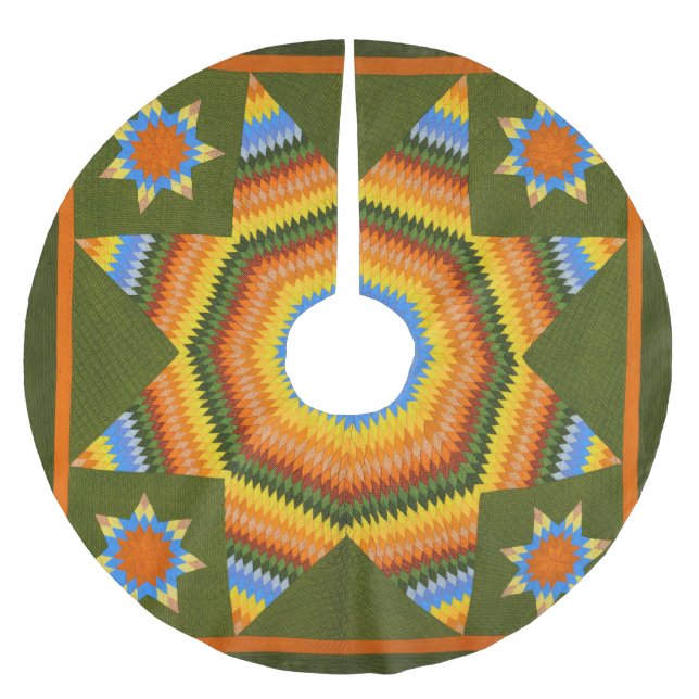 Einzelsternquilt Polyester Weihnachtsbaumdecke (Vorderseite)