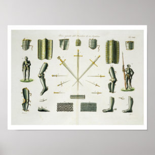 Einzelteile einer Ritterrüstung, Teller 18 für Poster