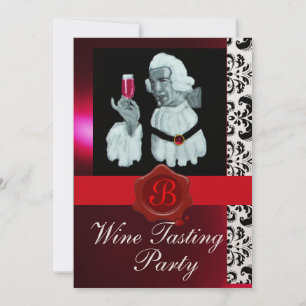 EINZELWEIN - PARTY ROT WAX SIEGEL MONOGRAM EINLADUNG