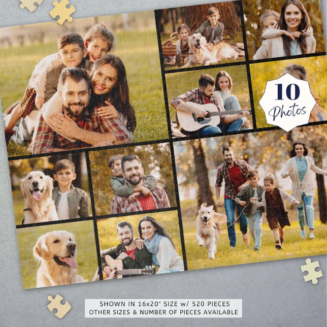 Einzigartig 10 FotoCollage Einfach Schwarz Puzzle (Von Creator hochgeladen)