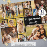 Einzigartig 11 FotoCollage Einfach Personalisiert Puzzle<br><div class="desc">Erstellen Sie Ihr eigenes, einzigartiges und lustiges Foto-Rätsel, indem Sie dieses leicht hochzuladende Foto-Collage-Template mit 11 Bildern in verschiedenen, horizontalen und vertikalen Formen und Größen für ein breites Themenspektrum verwenden. Personalisieren Sie Ihre Schriftart-Stile mit Familiennamen, Titeln oder anderen benutzerdefinierten Texten in allen -Stilen und Farben (in Schwarz dargestellt). Foto-Rätsel machen...</div>