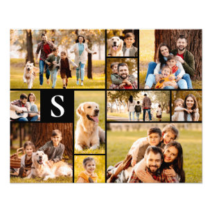 Einzigartig 11 FotoCollage Einfache Monogramm Schw Fotodruck