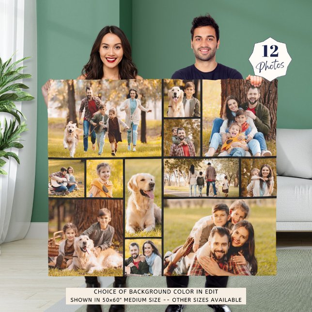 Einzigartig 12 Foto Collage Minimalistisch Einfach Fleecedecke (Von Creator hochgeladen)