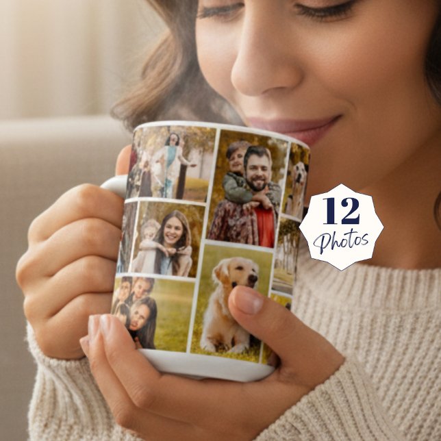 Einzigartig 12 Foto Collage Minimalistisch Einfach Kaffeetasse (Von Creator hochgeladen)