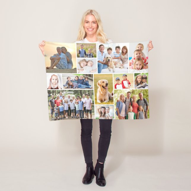 Einzigartig 13 FotoCollage Minimalistisch einfach Fleecedecke (Beispiel)