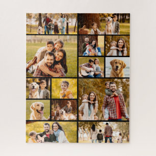 Einzigartig 14 FotoCollage Einfach Schwarz Puzzle