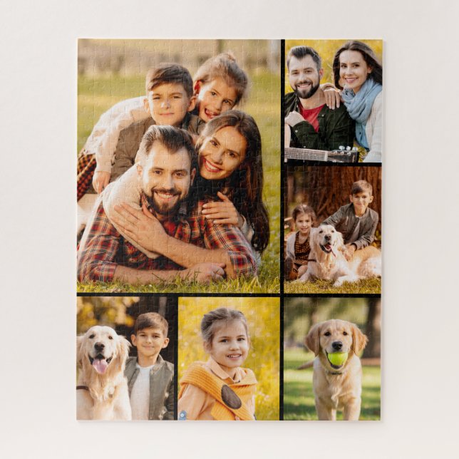 Einzigartig 6 FotoCollage Minimalistisch einfach Puzzle (Vertikal)