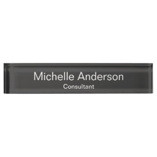 Einzigartig Chic Gray Consultant Desk Namplate Namensplakette