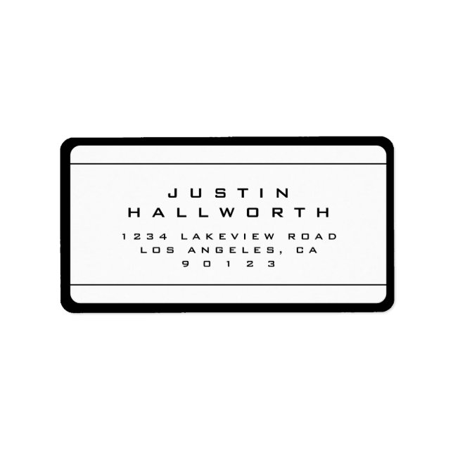Einzigartig cool aussehend schwarz und weiß adressaufkleber (Vorne)