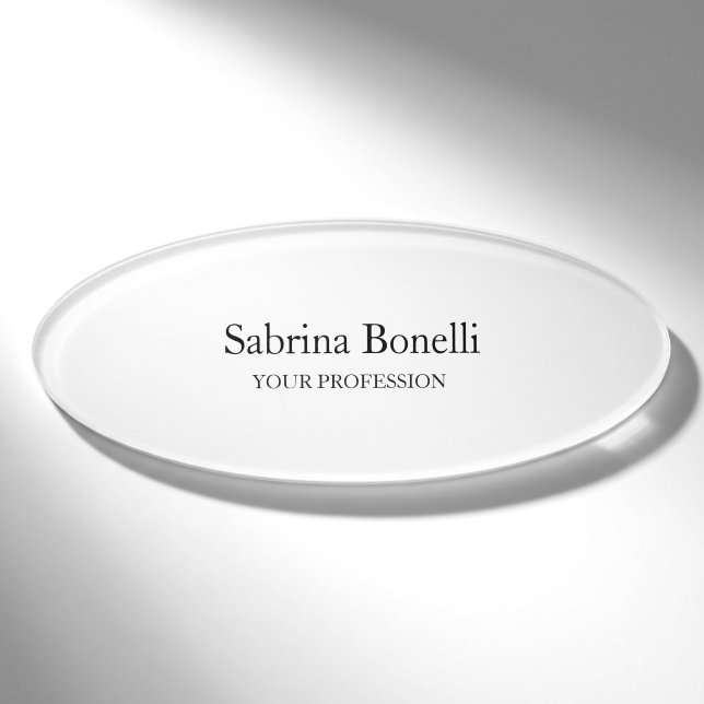 Einzigartig elegant Schlicht Namenschild (Vorderseite)