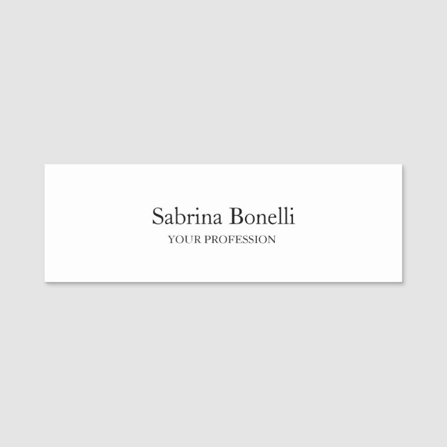 Einzigartig elegant Schlicht Namensschild (Vorderseite)