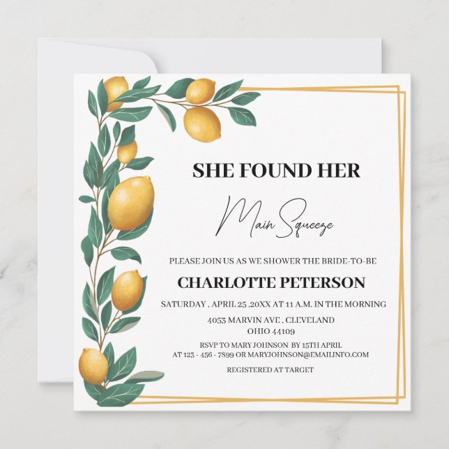 Einzigartig fand sie ihr Haupt-Squeeze-Brautparty Einladung (Vorderseite)