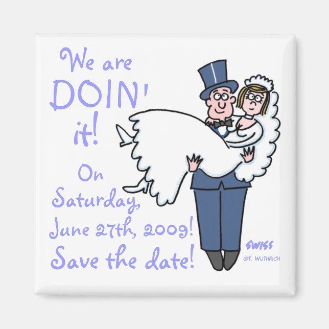Einzigartig Funny Lowprice Save the Date Magnet (Vorne)