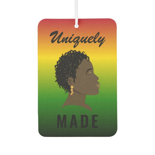 Einzigartig gemacht Black Women's Air Freshener Autolufterfrischer (Vorderseite)