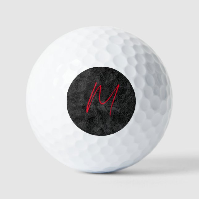 Einzigartig graue Monogramm-Bezeichnung Erstkallig Golfball (Vorderseite)