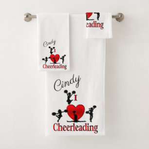 Einzigartig I Heart Cheerleader Personal Badhandtuch Set