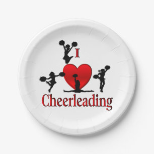 Einzigartig I Herz Cheerleader Pappteller