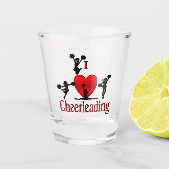 Einzigartig I Herz Cheerleader Schnapsglas (Vorderseite)