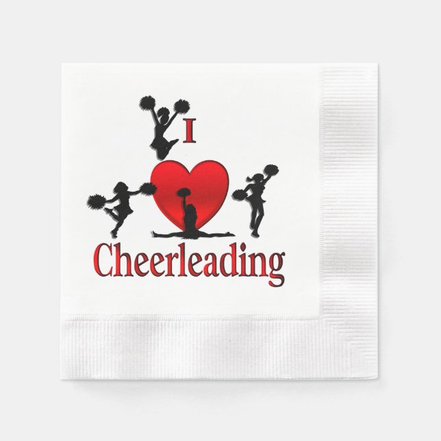 Einzigartig I Herz Cheerleader Serviette (Vorderseite)