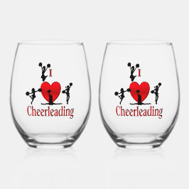 Einzigartig I Herz Cheerleader Weinglas Ohne Stiel