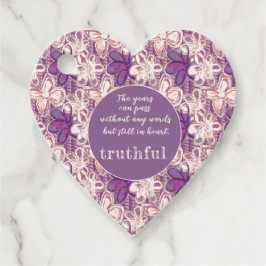 Einzigartig in Glasur/lila floral Geschenkanhänger