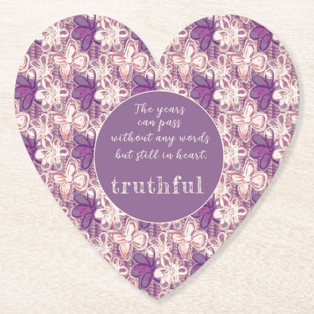 Einzigartig in Glasur/lila floral Untersetzer (Vorderseite)