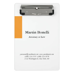Einzigartig klassisch einfach Orange & Weiß Mini Klemmbrett