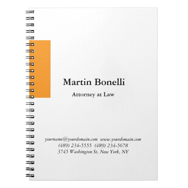 Einzigartig klassisch einfach Orange & Weiß Notizblock (Vorderseite)