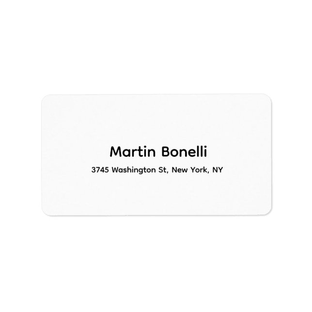 Einzigartig klassisch einfach Schwarz-weiß Adressaufkleber (Vorne)
