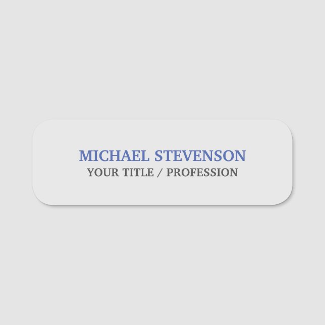 Einzigartig klassisches Blau Grau Namensschild (Vorderseite)