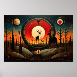 Einzigartig Kokopelli Abstrakt Poster