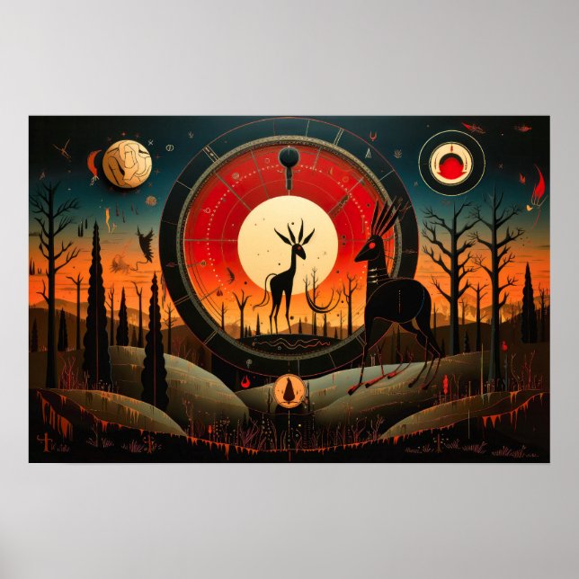 Einzigartig Kokopelli Abstrakt Poster (Vorne)