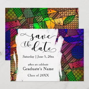Einzigartig, kühl, farbig geometrisch "Save the Da Einladung
