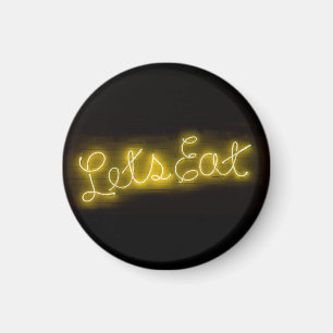 Einzigartig Lasst uns Vintages Neonzeichen in Gelb Magnet