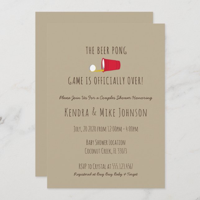 Einzigartig & lustig, Paare Babydusche Einladung (Vorne/Hinten)