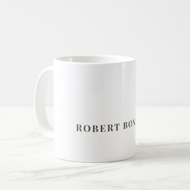 Einzigartig moderne schlichte Ihr Name Minimalist Kaffeetasse (Vorderseite Links)