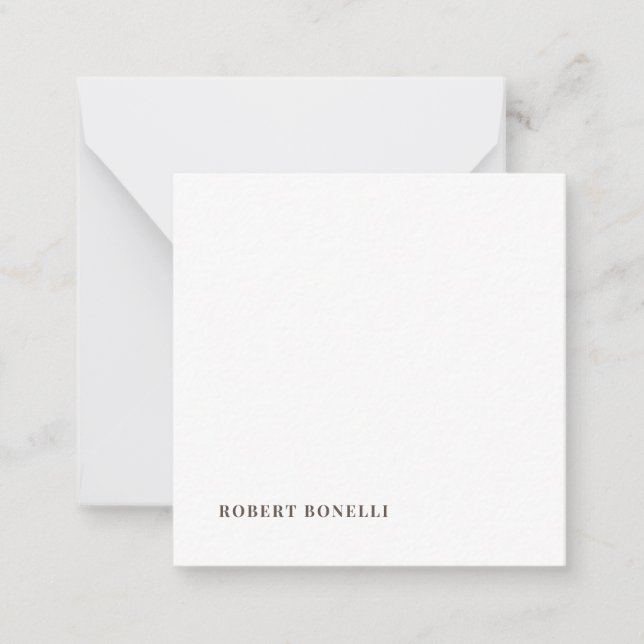 Einzigartig moderne schlichte Namen Minimalist Mitteilungskarte (Vorderseite)