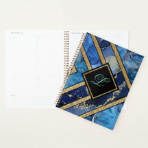 Einzigartig Modernes Blue Gold Geometric