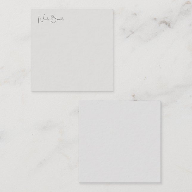 Einzigartig Modernes Platinum Grau Minimalistische Mitteilungskarte (Vorne/Hinten)