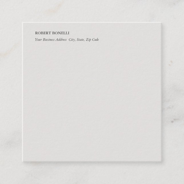 Einzigartig Modernes Platinum Gray Stilvoll Minima Begleitkarte (Vorderseite)