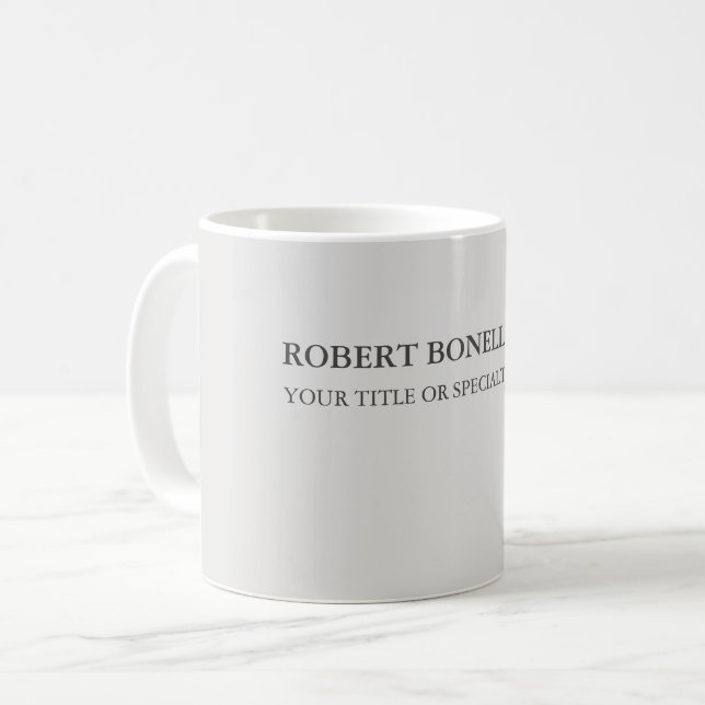 Einzigartig Modernes Platinum Gray Stilvoll Minima Kaffeetasse (Vorderseite Links)